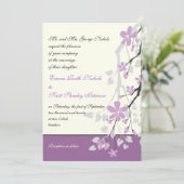 Faire-part de mariage de fleurs pourpres de la bra (Debout devant)