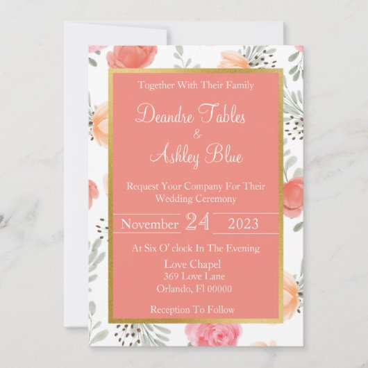 Faire-part de mariage de fleurs printanières (Devant)