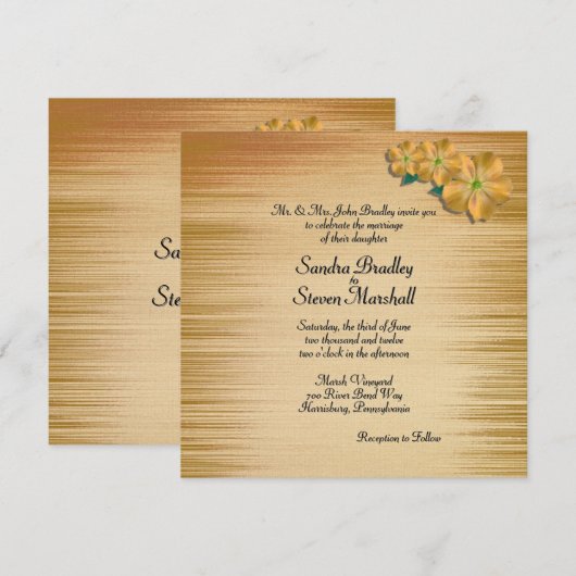 Faire-part de mariage de fleurs rustiques (Devant / Derrière)