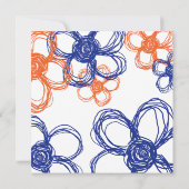 Faire-part de mariage de fleurs sauvages bleues et (Dos)