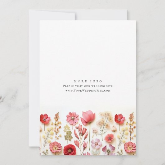 Faire-part de mariage de fleurs sauvages Pastel Pi (Dos)