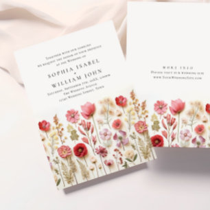 Faire-part de mariage de fleurs sauvages Pastel Pi