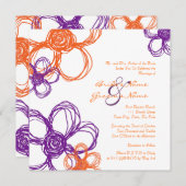 Faire-part de mariage de fleurs sauvages violettes (Devant / Derrière)