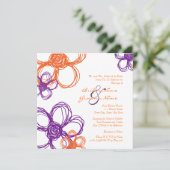 Faire-part de mariage de fleurs sauvages violettes (Debout devant)