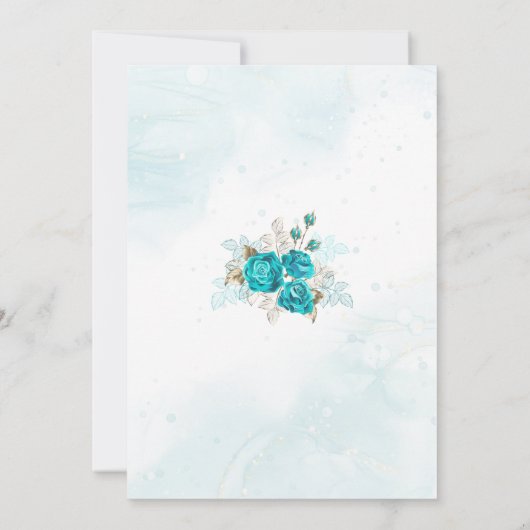 Faire-part de mariage de fleurs turquoise (Dos)