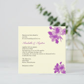 Faire-part de mariage de fleurs violettes (Debout devant)