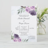 Faire-part de mariage de fleurs violettes (Debout devant)