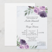 Faire-part de mariage de fleurs violettes (Devant / Derrière)