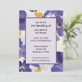 Faire-part de mariage de fleurs violettes gras (Debout devant)