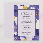 Faire-part de mariage de fleurs violettes gras (Devant / Derrière)