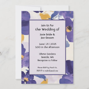 Faire-part de mariage de fleurs violettes gras