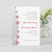 Faire-part de mariage de flocon blanc gris argent  (Debout devant)