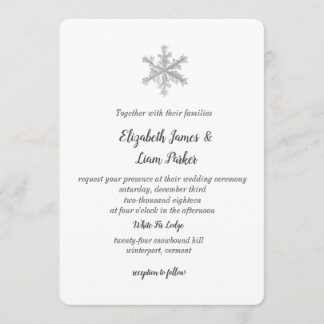 Faire-part de mariage de flocon de neige