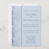 Faire-part de mariage de flocon de neige argenté (Devant)