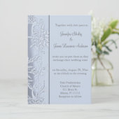 Faire-part de mariage de flocon de neige argenté (Debout devant)