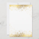 Faire-part de mariage de flocons blancs et dorés (Dos)