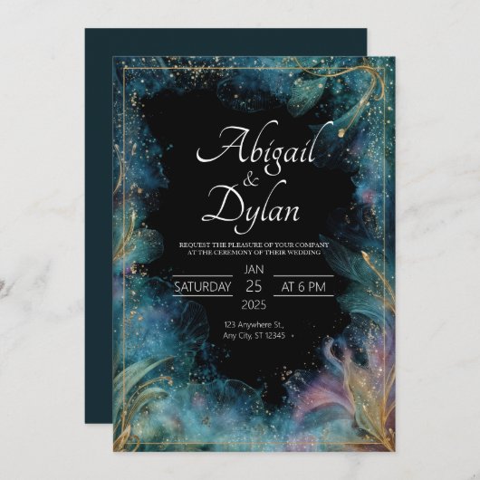 Faire-part de mariage de floraison de minuit (Devant / Derrière)