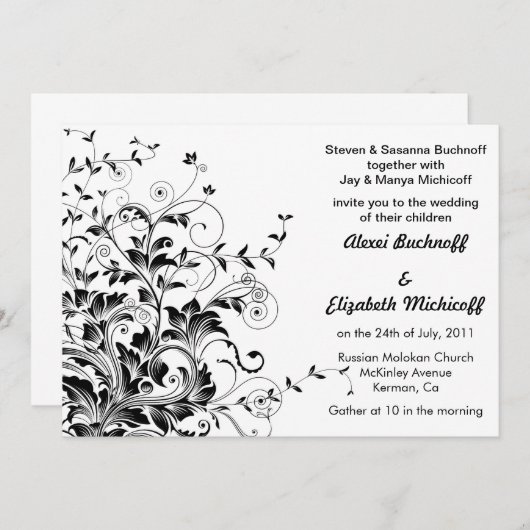 Faire-part de mariage de Flourish (Devant / Derrière)