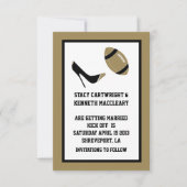 Faire-part de mariage de football bronzé "Save The (Devant)