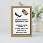 Faire-part de mariage de football bronzé "Save The (Debout devant)