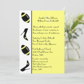 Faire-part de mariage de football jaune et noir (Debout devant)