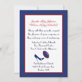 Faire-part de mariage de football rouge, blanc et (Devant)