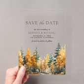 Faire-part de mariage de forêt automnale rustique (In situ (ordinateur de poche))