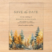 Faire-part de mariage de forêt automnale rustique (Recto)