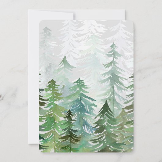 Faire-part de mariage de forêt d'aquarelle (Dos)