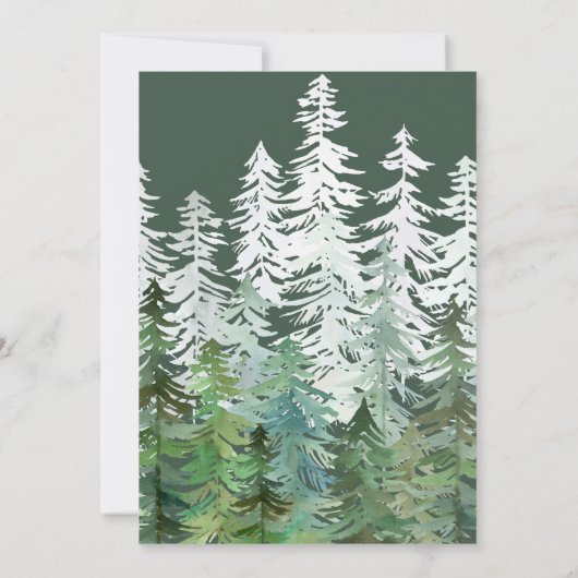 Faire-part de mariage de forêt d'aquarelle (Dos)