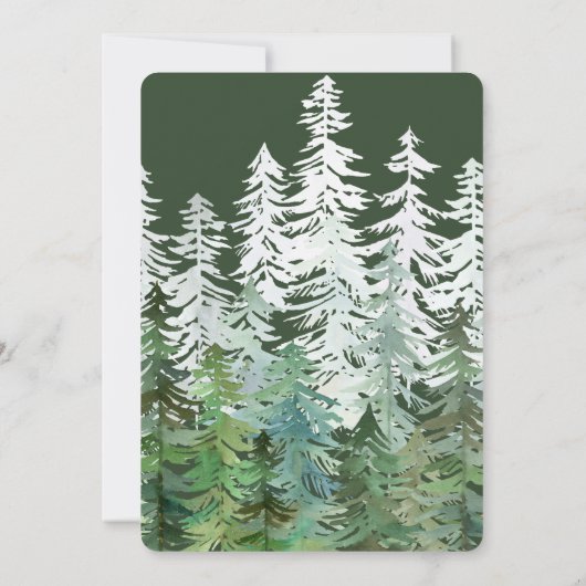 Faire-part de mariage de forêt d'aquarelle (Dos)