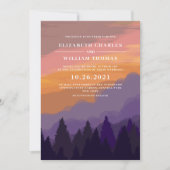 Faire-part de mariage de forêt d'aquarelle rustiqu (Devant)