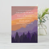 Faire-part de mariage de forêt d'aquarelle rustiqu (Debout devant)