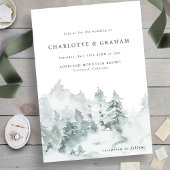 Faire-part de mariage de forêt d'aquarelle simple