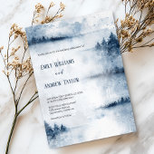 Faire-part de mariage de forêt de brouillard d'aqu