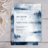 Faire-part de mariage de forêt de brouillard d'aqu