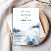 Faire-part de mariage de forêt de brouillard d'aqu