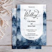 Faire-part de mariage de forêt de brouillard d'aqu