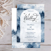 Faire-part de mariage de forêt de brouillard d'aqu