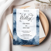 Faire-part de mariage de forêt de brouillard d'aqu