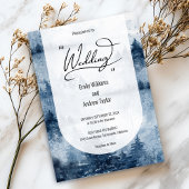 Faire-part de mariage de forêt de brouillard d'aqu