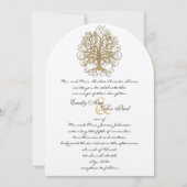 Faire-part de mariage de forêt enchantée en or (Devant)