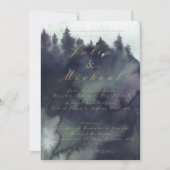 Faire-part de mariage de forêt éthérique Moody fon (Devant)