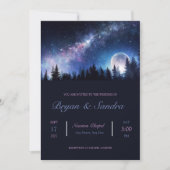 Faire-part de mariage de forêt nocturne (Devant)