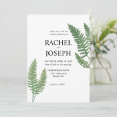 Faire-part de mariage de fougère aquarelle (Debout devant)