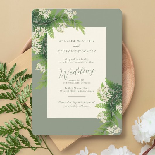 Faire-part de mariage de fougères