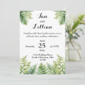 Faire-part de mariage de fougères des bois (Debout devant)