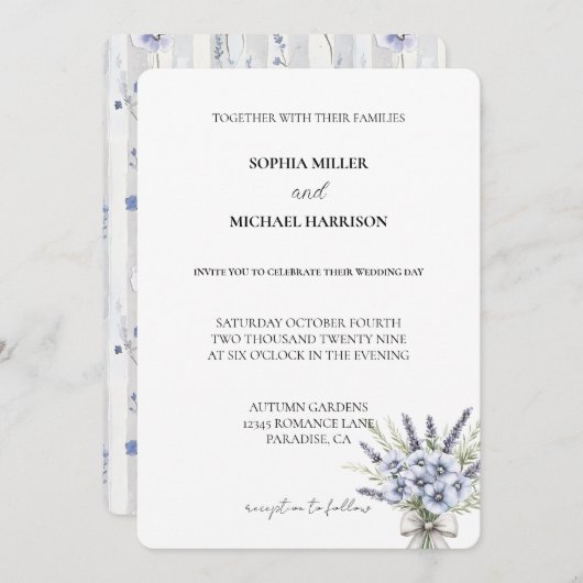 Faire-part de mariage de fraises au chocolat (Devant / Derrière)