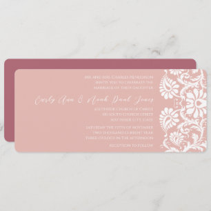 Faire-part de mariage de framboises Damas