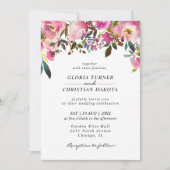 Faire-part de mariage de frontière florale rose vi (Devant)